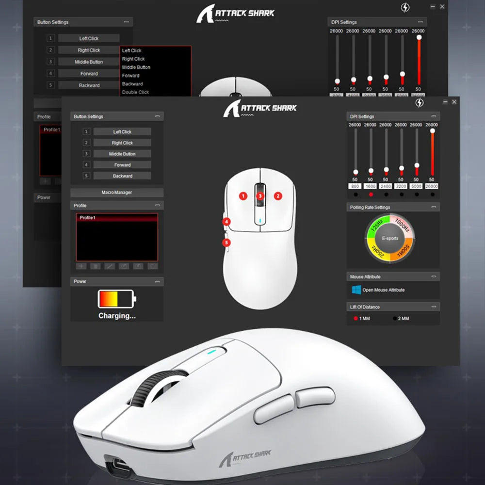 X3 Gaming Mouse Wireless  Red Color 4K Returns,Bluetooth Tri-Mode Connection,Paw3395,Macro Bluetooth Mouse Gaming