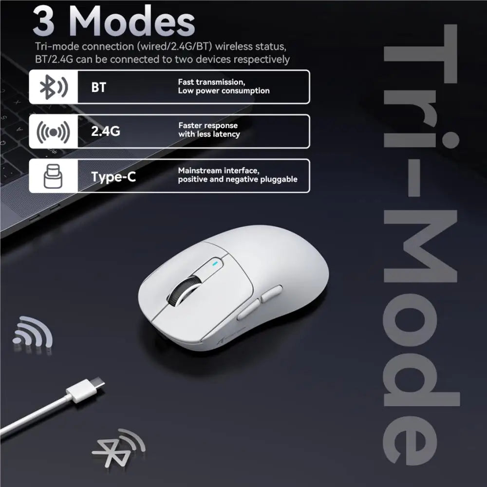 X3 Gaming Mouse Wireless  Red Color 4K Returns,Bluetooth Tri-Mode Connection,Paw3395,Macro Bluetooth Mouse Gaming